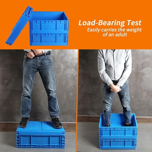 صندوق تخزين قابل للطي من QTJH يحتوي على 52 لتر، صناديق تخزين مفتوحة، صندوق تخزين بلاستيكي، صناديق الحليب، تخزين عبور عالي التحمل (1) in Kuwait