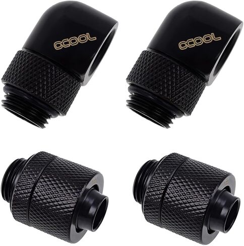 Alphacool Eiszapfen G1/4 "إلى معرف 10 مم ، وتركيب ضغط OD 13 ملم ومجموعة مناسبة 40 درجة ، أسود عميق ، 2 عبوة in Kuwait