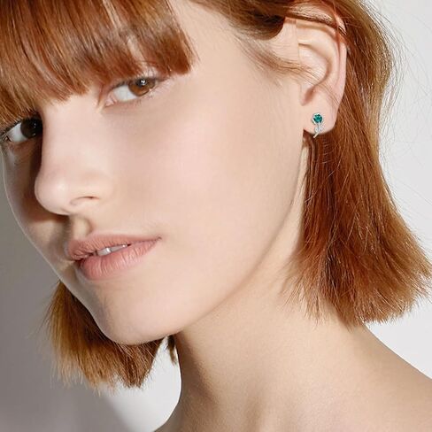 Gnteey Lab نمت أقراط الزمرد 925 فضة الفراشة وأقراط البيضاوي الزمرد وأقراط للنساء in Kuwait