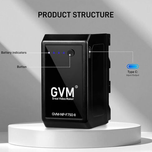 GVM 2 Packs NP-F750 بديل مع كابلات USB-C قابلة لإعادة الشحن ، وشواحن السفر لـ NP-F975 ، NP-F960 ، NP-F950 ، NP-F930 ، NP-F770 ، NP-F750 ، NP-F550 ، DCR ، DSR ، HDR ، FDR ، HVR ، HVR ، in Kuwait