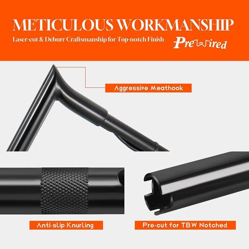 Prewired 14 Inch Softail Mercenary Handlebars Ape Hangers for 2012-2015 Harley Breakout and Fat Boy Models, Chrome in Saudi Arabia