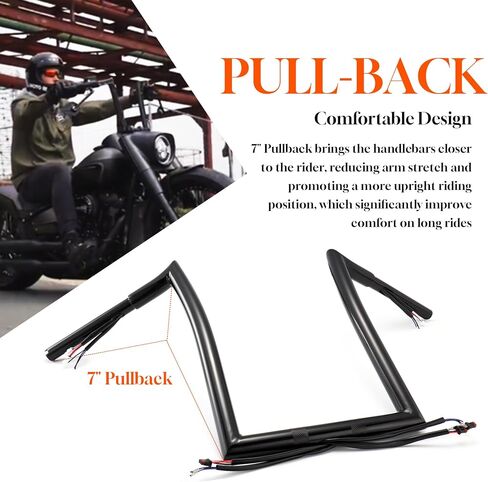 Prewired 14 Inch Softail Mercenary Handlebars Ape Hangers for 2012-2015 Harley Breakout and Fat Boy Models, Chrome in Saudi Arabia