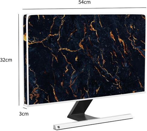 Baocicco Golden and Gray Marble Monitor Dust Covers 22, 23, 24, 25 Inch Artistical Panel Case Computer Monitor Covers Sleeve Compatible with PC Desktop and TV Anti-Static Dustproof Protective in Saudi Arabia