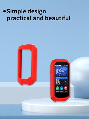 Case for Garmin Edge 1050 GPS Bike Computer ، مادة Sillence ، امتصاص الصدمات وحماية مكافحة الإسقاط الناعمة ، الأحمر. in Kuwait
