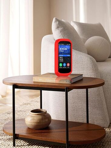 Case for Garmin Edge 1050 GPS Bike Computer ، مادة Sillence ، امتصاص الصدمات وحماية مكافحة الإسقاط الناعمة ، الأحمر. in Kuwait