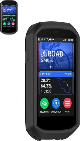 Case for Garmin Edge 1050 GPS Bike Computer ، مادة Sillence ، امتصاص الصدمات وحماية مكافحة الإسقاط الناعمة ، الأحمر. in Kuwait