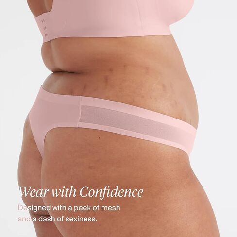 KNIX Leakproof Shadow Mesh Thong - Period Underwear for Women - Rose Water, Large (1 Pack) in Saudi Arabia