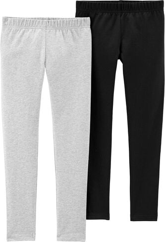 Carter's Girls' Baby, Toddler, Kids, 2 Pack Cotton Leggings, Pink/Pink, 5T in Saudi Arabia