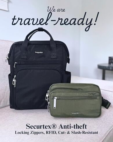 Baggallini Securtex® Anti-theft Belt Bag - Fanny Pack for Women RFID Wallet Locking Zipper - Travel Bag Crossbody Purse in Saudi Arabia