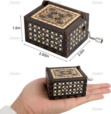 AUEAR, Wooden Hand Crank Twinkle Twinkle Little Stars Music Box Vintage Handmade Music Box Best Gift for Friends in Saudi Arabia