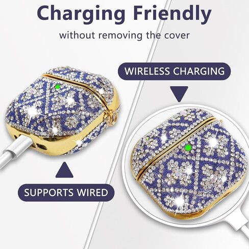 متوافق مع AirPods 4 Case Cover (2024) ، حالة واقية للحجر الراين من أجل الجيل الرابع من Airpods مع سلسلة مفاتيح Bling اللطيفة للنساء والبنات (Rose Gold) in Kuwait