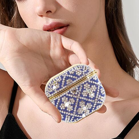 متوافق مع AirPods 4 Case Cover (2024) ، حالة واقية للحجر الراين من أجل الجيل الرابع من Airpods مع سلسلة مفاتيح Bling اللطيفة للنساء والبنات (Rose Gold) in Kuwait