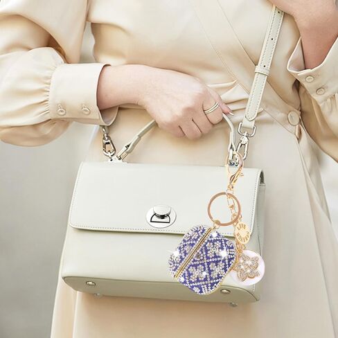 متوافق مع AirPods 4 Case Cover (2024) ، حالة واقية للحجر الراين من أجل الجيل الرابع من Airpods مع سلسلة مفاتيح Bling اللطيفة للنساء والبنات (Rose Gold) in Kuwait