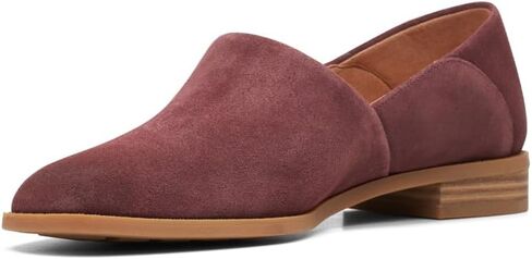 حذاء نسائي من Clarks Pure Belle Loafers، جلد سويدي عنابي، عرض 8.5 in Saudi Arabia