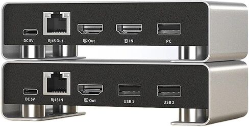 60M HDMI KVM Extender على IP RJ45 CAT5E/6 1080P USB Ethernet Extender 196ft مع تحكم IR EDID (قابس الاتحاد الأوروبي) in Saudi Arabia