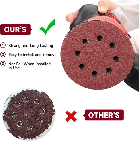 POTUINOM 80PCS 5 inch Silicon Carbide Sanding Discs, Wet Dry Orbital Sander Hook and Loop Sandpaper 320 400 600 800 1000 1200 1500 2000 Grit, Best for Metal, Automotive Sanding in Saudi Arabia