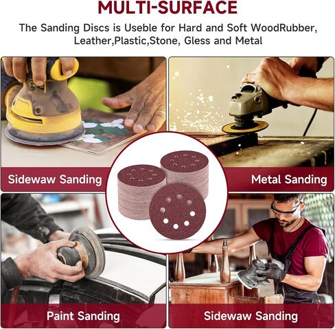 POTUINOM 80PCS 5 inch Silicon Carbide Sanding Discs, Wet Dry Orbital Sander Hook and Loop Sandpaper 320 400 600 800 1000 1200 1500 2000 Grit, Best for Metal, Automotive Sanding in Saudi Arabia