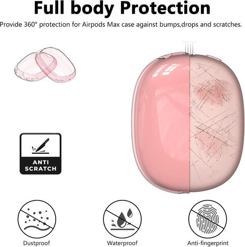 AirPods Max Case for AirPods Max Headones ، غطاء غطاء الأذن/الأذن الناعم الصافي لـ Airpod Max (2024/2020) ، ملحقات شفافة لـ Apple Airdods Max ، USB-C (أرجواني) in Kuwait