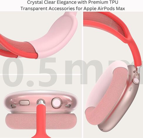 AirPods Max Case for AirPods Max Headones ، غطاء غطاء الأذن/الأذن الناعم الصافي لـ Airpod Max (2024/2020) ، ملحقات شفافة لـ Apple Airdods Max ، USB-C (أرجواني) in Kuwait