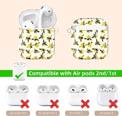 يتوافق مع حالة Airpod 1 و 2 ، قذيفة واقية صلبة مع سلسلة مفاتيح ، غطاء علبة Airpod الأنيق ، مثالي للنساء ، الشحن اللاسلكي المدعوم (العلم الأمريكي المتجول) in Kuwait