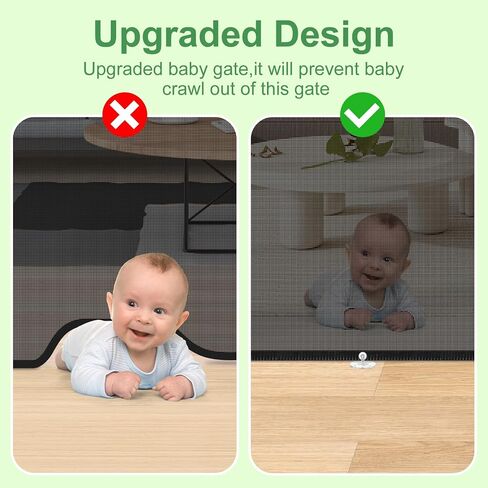 Retractable Baby Gate, Extra Wide Safety Kids or Pets Gate, 33" Tall, Extends to 55" Wide, Mesh Safety Dog Gate for Stairs, Indoor, Outdoor, Doorways, Hallways, One Hand Easy to Wipe in Saudi Arabia