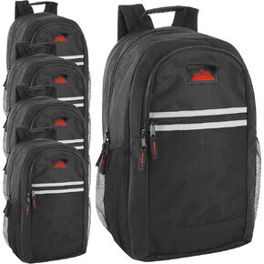 Summit Ridge 24 Pack Bulk Reflective Backpacks Wholesale for College Men, Women, Homeless Adults (Male Colors Pack)