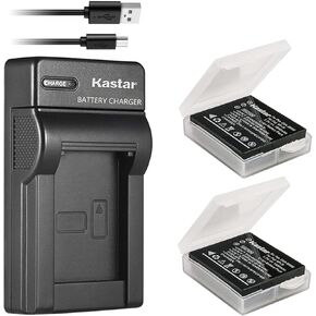 Kastar Battery X2 Slim USB Charger Replacement for Fujifilm NP-70 FNP-70 Fuji FinePix F20, F20 Zoom, F40fd, F45fd, F47fd and Leica D-LUX3, Leica C-LUX 1, Leica D-LUX2, Ricoh Caplio R3, Ricoh Caplio GR