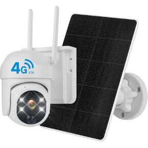 4G LTE Cellular Solar Security Camera - Solar Powered Wireless Off Grid Security Camera No Need Wi-Fi 2K HD Video Outdoor