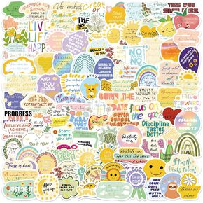 100 PCS Positive Stickers, Motivational Optimistic Waterproof Stickers for Water Bottles,Laptop Guitar Journaling Decorative Decals for Adults Students Teachers Teens