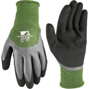 Wells Lamont Men's Waterproof Work Gloves with Latex Double Coating, Green/Black, Medium (609M-300)