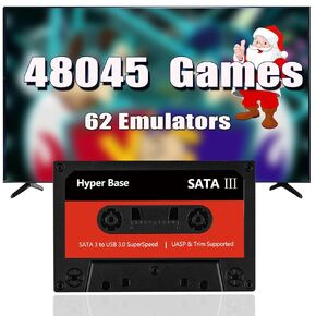 وحدة التحكم في لعبة Retro مع 48045 Games Classic ، Batocera 35 Game System ، 62 Console Console ، USB 3.0 to Sata 3 ، 500G Game HDD Clop and Play for Windows PC/MAC