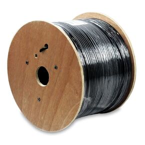 (Single Pack 1000Ft Cat.5E UTP Direct Burial Outdoor Cable Black - 1000 Feet
