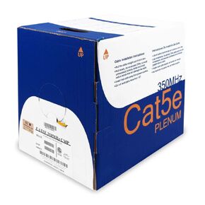 (Single Pack) 1000Ft Cat.5E Solid Cable Plenum Orange, UL/ETL/CSA - 1000 Feet