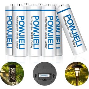 Ni-MH AA Rechargeable Batteries, High Capacity Pre-Charged Double A 1.2V for Garden Landscaping Outdoor Solar Lights, String Lights, Garden Lights(600mAh-8pack)