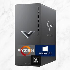 HP Victus 15L Desktop | Gaming PC | AMD Ryzen 5 5600G, Hex-Core Processor | 32GB RAM, 1TB SSD | AMD Radeon RX 6400 Graphics | WiFi 6 | Windows 11 Home | Mica Silver