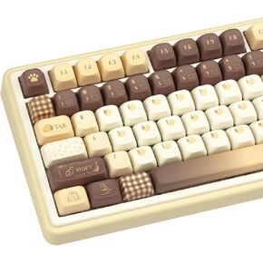 143 مفاتيح مفتاح Keys الأزرق والأبيض PBT Keycap ، Kawaii Custom Custor Ceyboard Cap ، Five Dye Side Submation Compans Cap ، FOA profile keycap for ANSI/ISO تخطيط لوحة مفاتيح الألعاب الميكانيكية in Kuwait