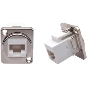 1PC D-Type Connector RJ45-CAT6 Ethernet Connection Panel Mount