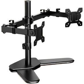 Dual Monitor Stand Dual Monitor Desk Stand, Free-Standing Monitor Mount for 2 Screens up to 27 Inch, Fully Adjustable Dual Monitor Stand with Max VESA 100x100mm Monitor Mount
