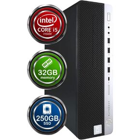 HP EliteDesk 800G4 Desktop Computer | Hexa Core Intel i5 (3.2) | 32GB DDR4 RAM | 250GB SSD Solid State | Windows 11 Professional | Home or Office PC (Renewed)