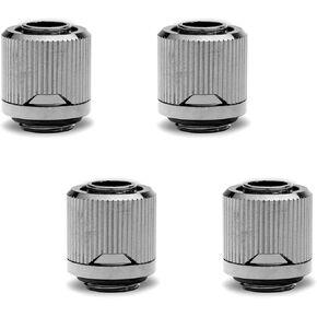EKWB EK-Quantum Torque STC-10/13 Compression Fitting for Soft Tubing, 10/13mm (3/8" ID, 1/2" OD), Black Nickel, 4-pack