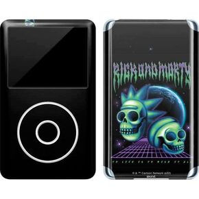Skinit Decal MP3 Player Skin Compatible with iPod Classic (6th Gen) 80GB - Officially Licensed Warner Bros Rick and Morty Neon Skulls Design
