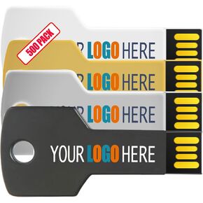 Custom Key Shaped USB Flash Drive 2GB 5 Pack Bulk USB Drives with Personalized Logo Customized Thumb Drive Bulk Imprint Memory Sticks with Brand Name
