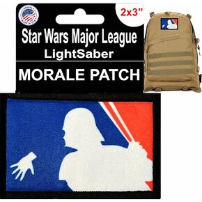 Star Wars Major League Lightsaber Morale Patch | Darh Vader Patch | Star Wars Patches for Backpacks | Plate Carrier Accessories | Plate Carrier Vest Patch | Funny Star Wars Patch