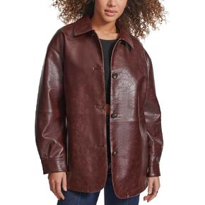 Levi's Women's Relaxed Fit Faux Leather Blazer, Black, Large in Kuwait