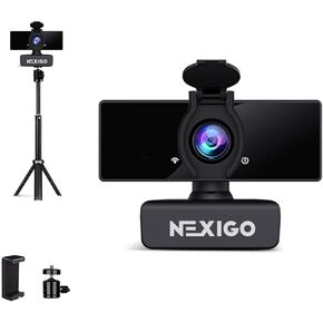 NexiGo 1080P Business Webcam Kits, N660 HD Web Camera with Microphone and Privacy Cover, Software Control, Lightweight Mini Tripod, Extendable Stand, for Zoom/Skype/Teams