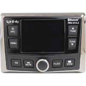 Infinity PRV-315.2 Marine AM/FM/USB/BT/4X50 Waterproof Stereo Receiver - Wired & RF Remote Ready
