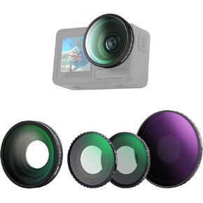 NEEWER ND Filter Kit Compatible with DJI Osmo Action 5 Pro/4, Variable ND8-32 (3-5 Stops) + CPL + Black Mist Diffusion 1/4 Screw On Filter Multicoated HD Optical Glass Action Camera Accessories, FL-52