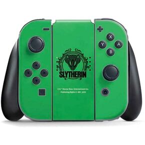 ألعاب Skinit Scenit Gaming متوفرة مع Nintendo Switch Joy Con Controller - تصميم توضيح Warner Bros Slytherin المرخص رسميًا