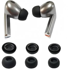 Galaxy Buds3 Pro Silicone Ear Tips (Anti-Slip Noise Reduction) Silicone Replacement Tips for Galaxy Buds3 Pro Earbuds, Black