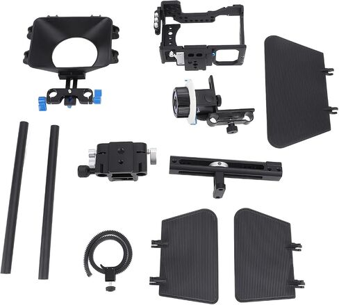 Akozon Aluminum Alloy Camera Cage Kit with Follow Focus Matte Box for A6300 Camera in Saudi Arabia
